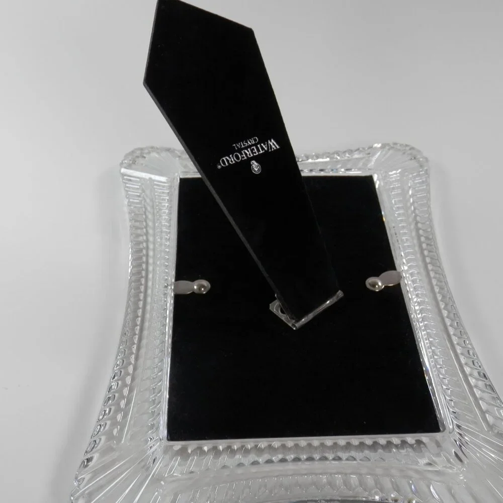 Waterford Wellesley Crystal Glass Picture Frame Table Top for 4x6 Photo